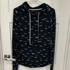 Title Nine Black Hoodie with White Accents